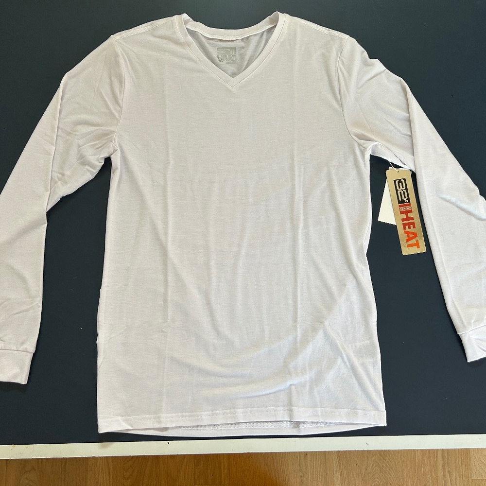 Brand New Men's White Long Sleeve Stretchy Baselayer